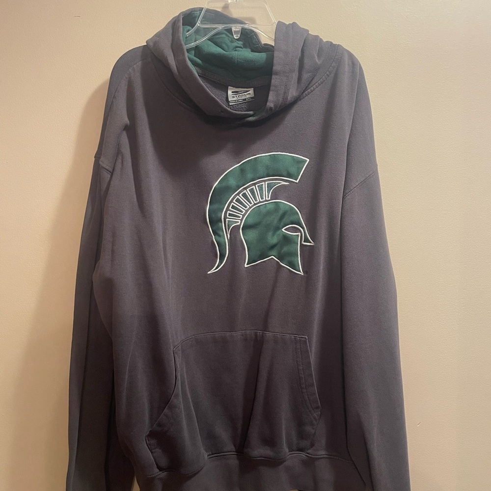 Men's Gray and Green Hoodie - Picture 1 of 3